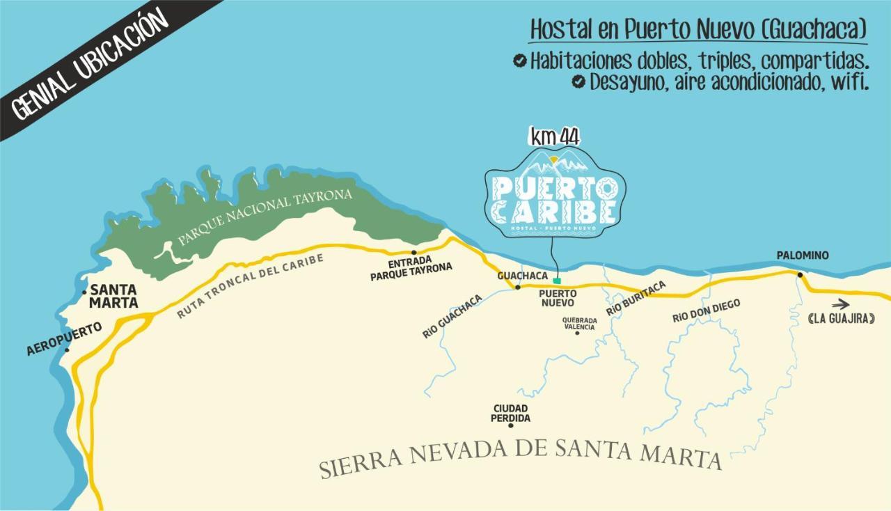Puerto Caribe Hostal Guachaca Ngoại thất bức ảnh
